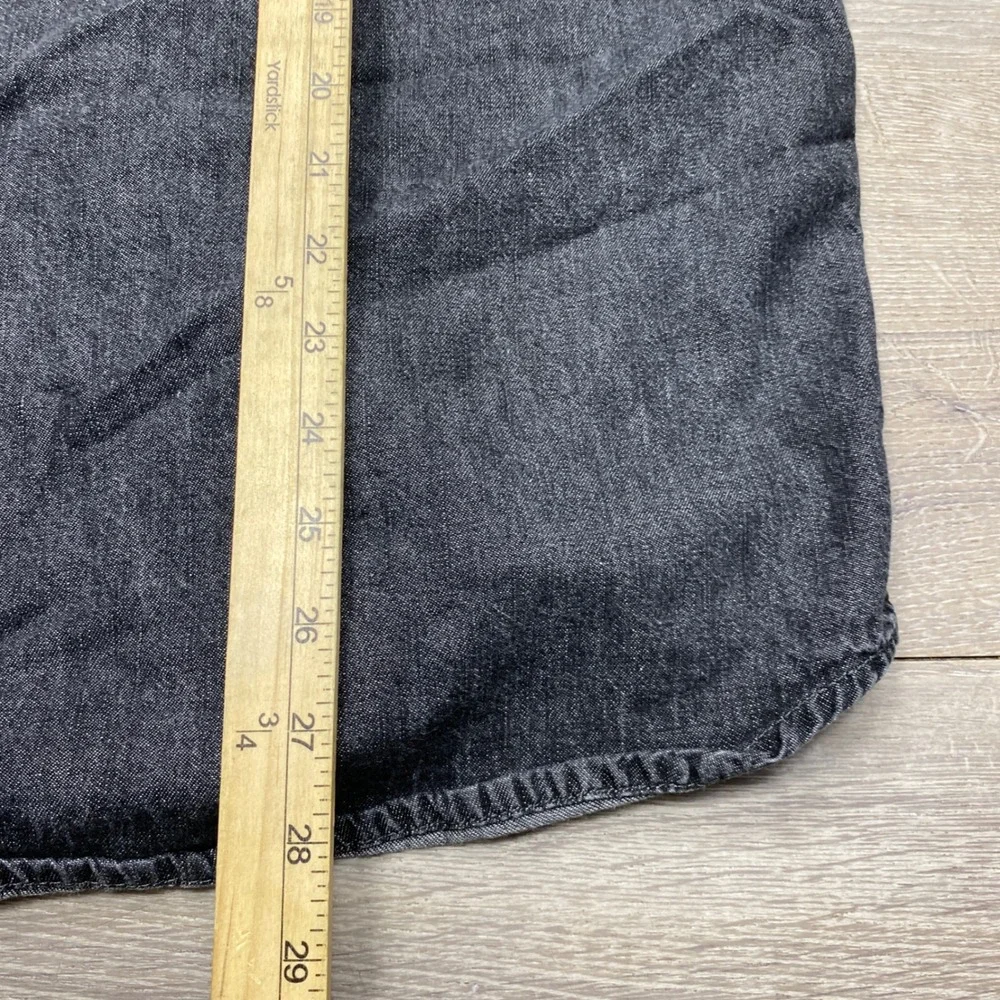 Levi Strauss Denim Shirt Mens M Black Long Sleeve Metal Button Up Workwear